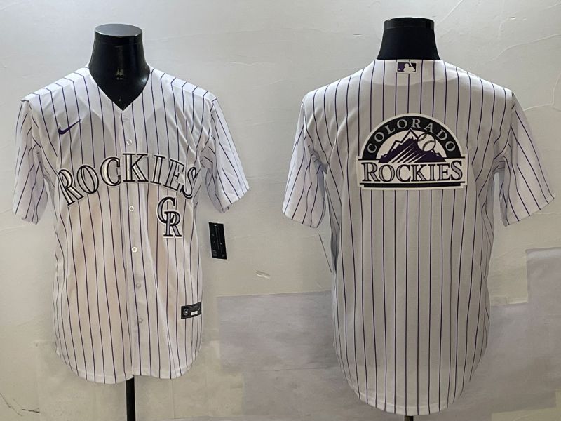Men Colorado Rockies Blank White Stripe Game 2025 Nike MLB Jersey style 4->colorado rockies->MLB Jersey